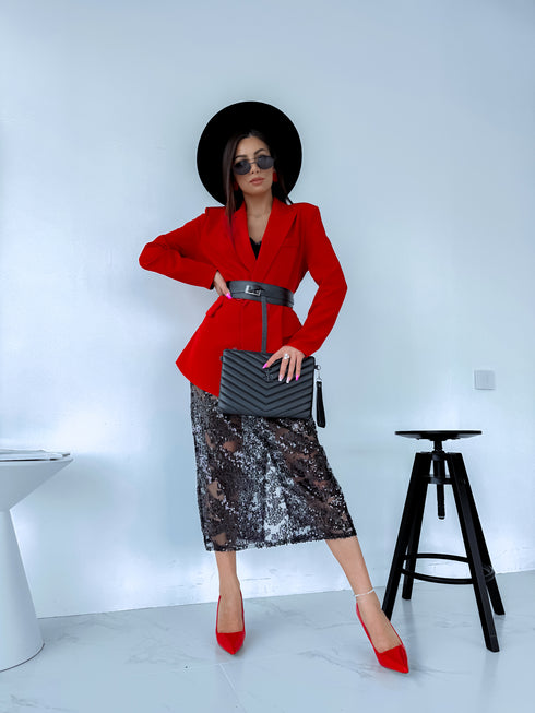 Flitter skirt "POWDER A01" - BLACK